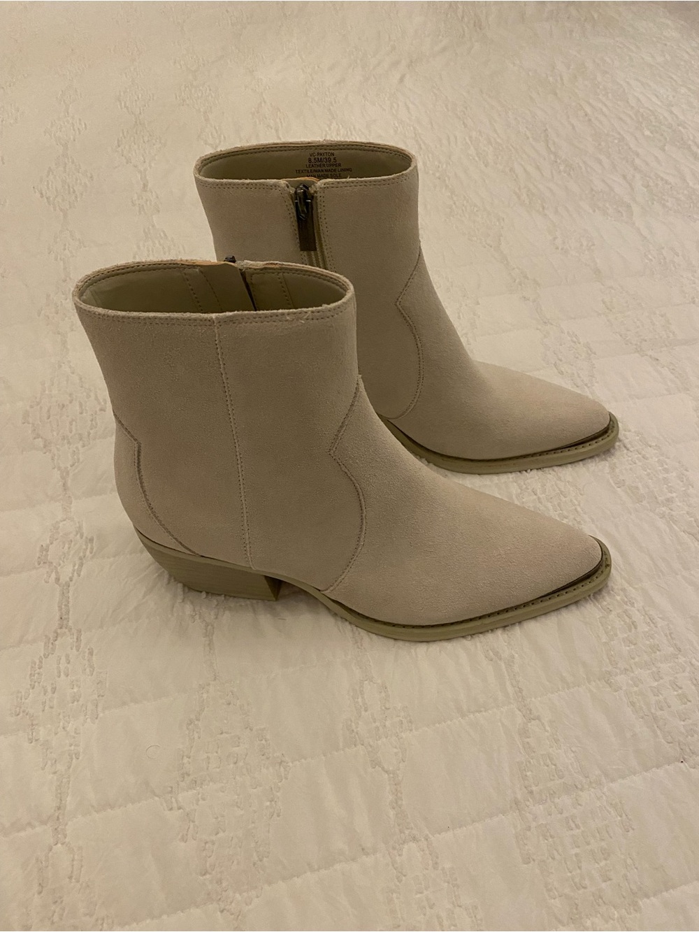 Vince Camuto Women's Suede Ankle Booties in Winter White
